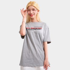 엘런아시 남녀공용 20수 Slit 기본 오버핏 통기성 반팔 티셔츠