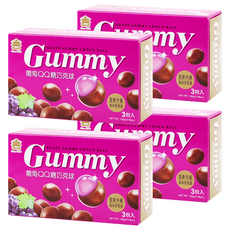義美 QQ糖巧克球 葡萄, 135g, 4盒