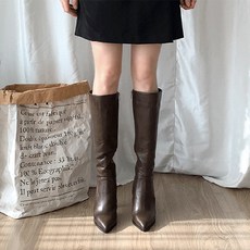 어바웃슈 리체 뾰족코 골드 힐 포인트 롱 부츠