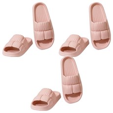 柔軟家用雲拖鞋, 粉色, 3個