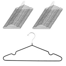 BAZAAR 塗層防滑衣架, 黑色, 50入