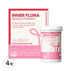 유한건강생활 이너플로라 UREX 프로바이오틱스 유산균, 30정, 4개
