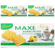 Biskotto MAXI 愛炫三明治餅乾 檸檬口味, 160g, 3盒