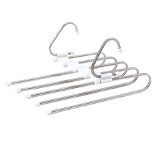 五層摺疊收納褲架 (防滑款) 不鏽鋼材質, 34 x 25cm, 3個