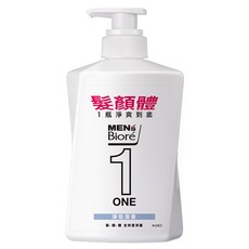 MEN's Biore 髮顏體潔淨露 淨皂清香, 480ml, 1瓶