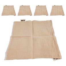 iMiTU 米圖 台灣製四層紗口水巾 24x24cm - 奶杏咖 5條, 1組