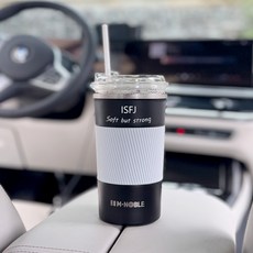 엠노블 차량용 MBTI 보온보냉 컵홀더, 블랙 ISFJ, 1개