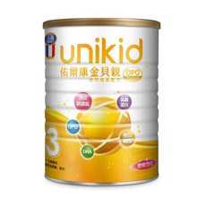 Unikid 佑爾康 金貝親 OPO Premium 幼兒成長配方 3號 奶粉 (1-3歲適用) 含OPO、乳鐵蛋白、多種營養素, 850g, 1罐