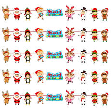 葉子小舖聖誕拉旗 - 可愛卡通聖誕裝飾 節慶派對必備, 3m, B 001 小孩子, 5個