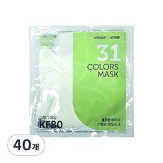 블루본 베이직 31컬러 투디 마스크 대형 KF80, 1매입, 40개, 흰색