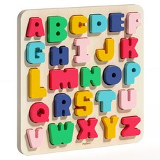 mideer 木質積木拼圖 MD-3307, 字母, 1盒