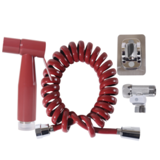 AQUADUO 浴室馬桶沖洗噴槍組, 酒紅色, 1組