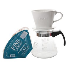 家用咖啡廳手滴過濾器套組 2-4 人 102, 白色 102 2~4人, 1組