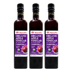 味榮 有機蘋果醋 糖無添加, 500ml, 3瓶