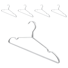 bebehome 超輕量太空鋁合金加寬衣架 42 x 20 x 1cm 5個, 銀色, 1組