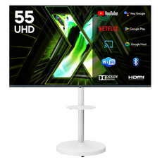 이노스 4K UHD LED 스마트 Ai 구글 3.0 TV + FS-30 대형 무빙 TV 스탠드 화이트 세트