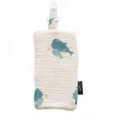 CHU-MI 啾米 四層紗夾式手帕 100%純棉四層紗 輕薄透氣又吸水, 鯨魚, 1個