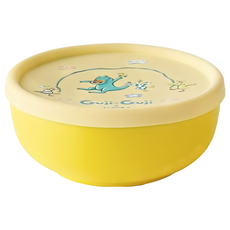 KOM 316不鏽鋼兒童隔熱餐碗, Guji-Guji, 1個, 上蓋 + 湯匙