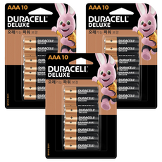 듀라셀 디럭스 알카라인 블리스터팩 AAA 건전지, 3개, 10개입
