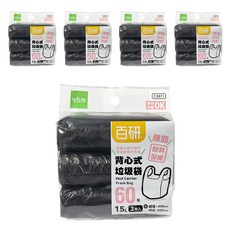 UdiLife 優的生活大師 百研 背心垃圾袋 堅韌耐用不易破 15L 3卷入, 5包