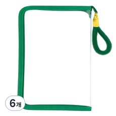 Greenuer 馬卡龍透明A5文件夾, 6個, 綠色