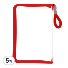 Greenuer 馬卡龍透明文件檔案夾 A5, 5個, 紅色