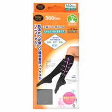 Honey LuLu 棉質健康機能360D中統襪, 精梳棉, 壓力襪, 台灣製造, 黑色, 22~26cm