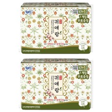 귀애랑 바디피트 생리대 날개형, 대형, 18개입, 2개