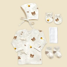 ikii 아동용 오가닉 배냇저고리 5종 세트 긴소매