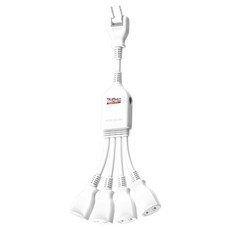 iPlus 保護傘 1對4可轉向安全電源線組/擴充插座 PU-2040, 0.32m, 白色, 1組