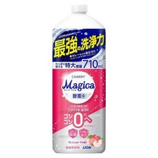 LION 獅王 CHARMY Magica 速乾除菌洗碗精 補充瓶 酵素蜜桃, 710mL, 1瓶