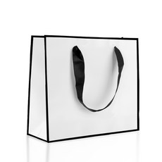 마메 쇼핑백 가로형, C 화이트라인, 10개