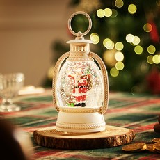 크리스마스 워터볼 스노우볼 무드등 장식 랜턴 화이트 산타 선물 보타리, 랜턴화이트산타, 1개