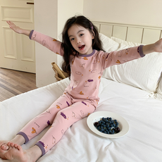 하라로이 아동용 코뿔소 긴팔 보온 실내복 상하의 세트