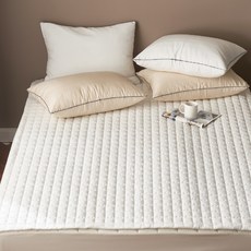 gBEDDING 柔色莫代爾鬆緊帶式絎縫薄墊, 白色