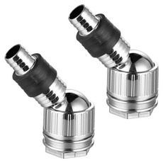 嚴選 廚房/衛浴/洗衣機水管專用旋轉鍍鉻地漏轉接頭, 2個, 45 x 45 x 100mm