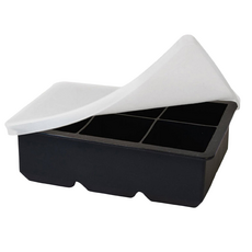 威士忌冰塊模具 PP矽膠材質, 黑色, 19.3 x 12.4 x 3.8cm, 1個