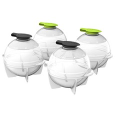 prepara 沛樂生活 冰球製冰盒套組, 綠色 + 黑色, 6.5cm, 4個