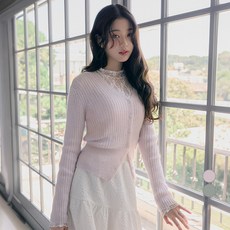 rolarola 女款V領兩穿馬海毛混紡開襟衫