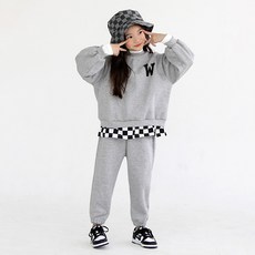 Merci Beaucoup 兒童 W 格紋層次感上下衣套裝 SS22W03