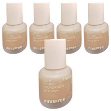 INNISFREE 輕薄透服貼粉底液 SPF20 PA++ 30ml, 21C, 5瓶
