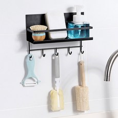 摩納哥橄欖鐵冰箱磁鐵側架掛鉤式, 黑色, 1入