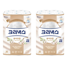 Kleenex 舒潔 Pure Cotton 天然紙漿 4層 高級捲筒衛生紙, 25m, 2個, 30入