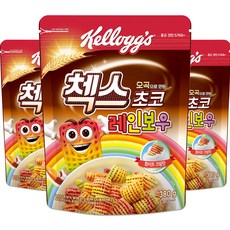 켈로그 첵스초코 레인보우 시리얼, 380g, 3개