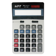 H-T-T 新幹線 國家考試專用計算機 SCP-298 12位數顯示 雙電源 大型顯示, 銀色, 1個