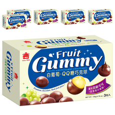 義美 白葡萄QQ糖巧克球, 135g, 6盒
