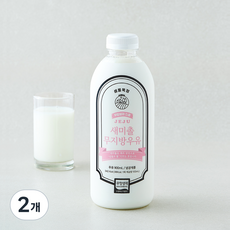 제주샘물목장 새미촐 무항생제 인증 제주 새미촐 무지방 우유, 2개, 900ml