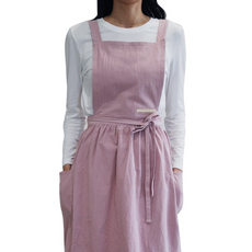 ITSON 棉質粉彩連身裙式圍裙, 1件, 粉紅色