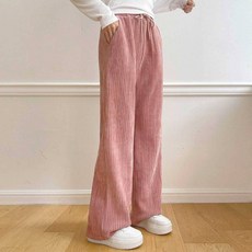Planday 女款短版/中長版/長版天鵝絨燈芯絨2way複合內裡寬褲