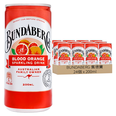 BUNDABERG 賓德寶 清新柳橙 氣泡飲, 24個, 200ml